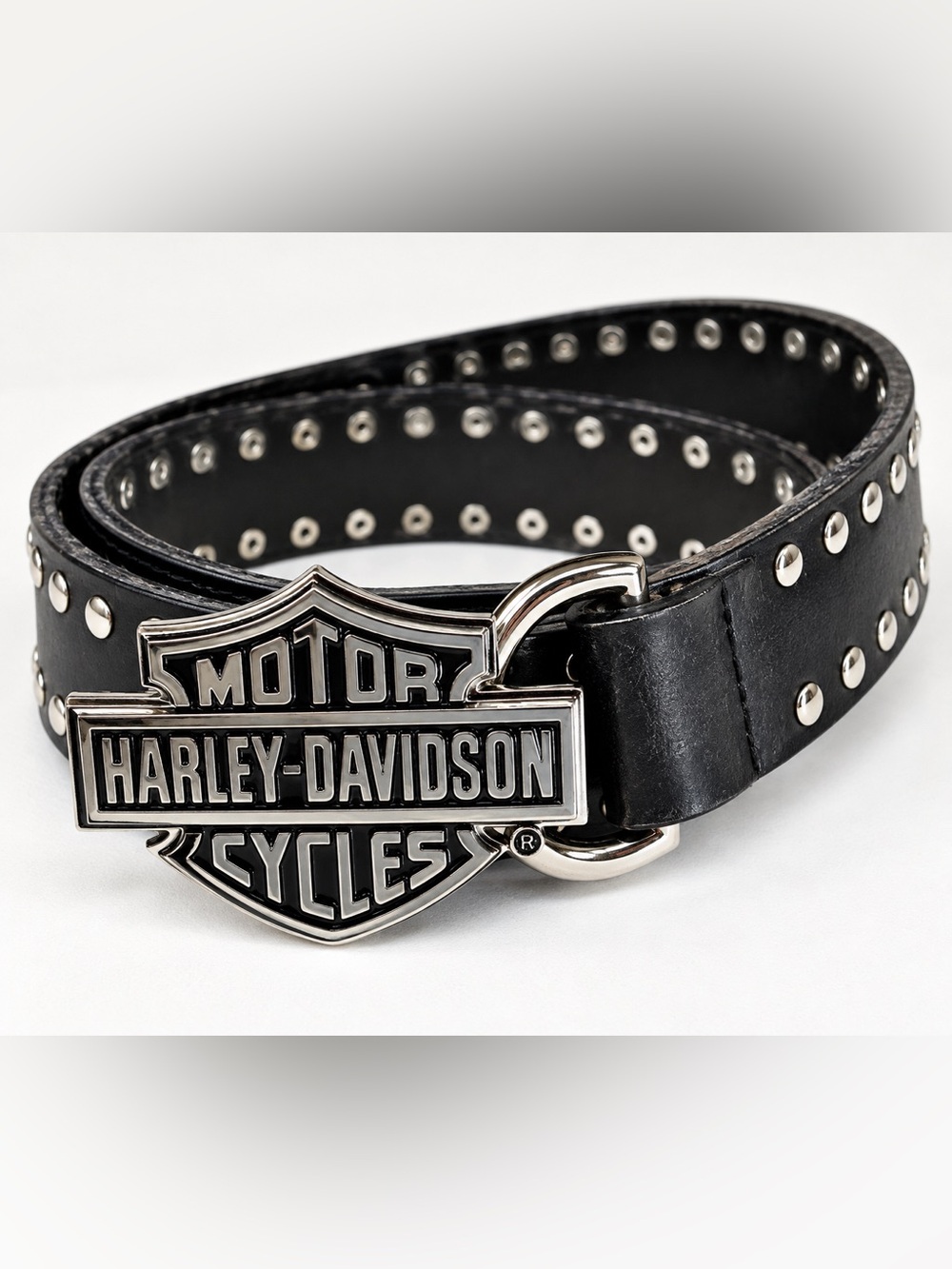 Harley-Davidson Genuine Leather Studs Logo Belt – Size 40 Motorcycle Moto Biker